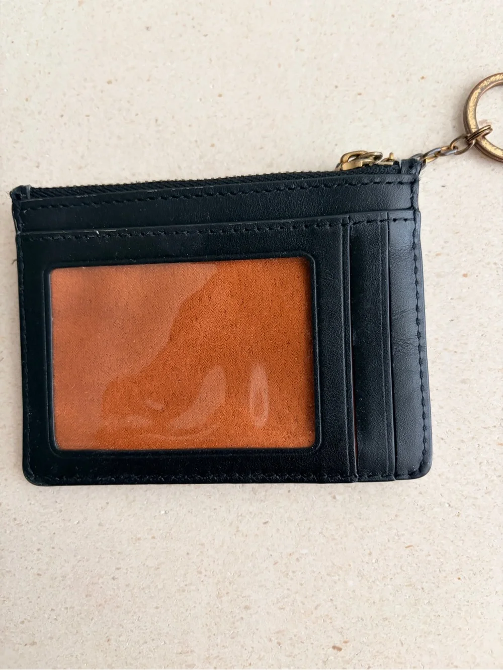 Coach Signature Jacquard Print Card Case with Key Chain